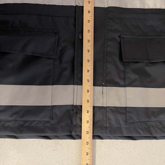 New! ANSI 3 High Visibility Rain Jacket w Hood Size Medium - Picture 4 of 9